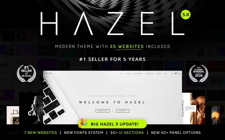 Hazel – Clean Minimalist Multi-Purpose WordPress Theme
