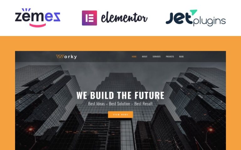 Worky – Architectural Bureau Multipurpose Modern Elementor WordPress Theme